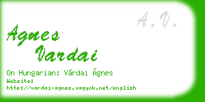 agnes vardai business card